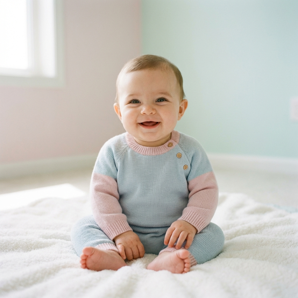 Adorable baby smiling